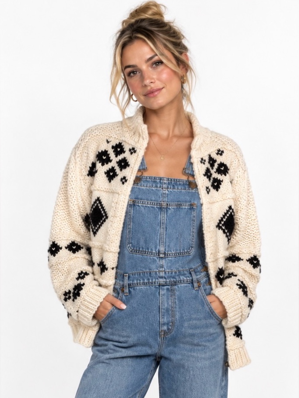 ♥️HOST PICK♥️Handmade Cream & Brown Knit Sweater
